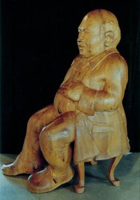 Bildhauer Leopold Bernhard, Neunkirchen am Brand, Kunst, Kunstwerk, Skulpturen, Plastiken, Holz, Holzskulptur, Figur, Biedermann